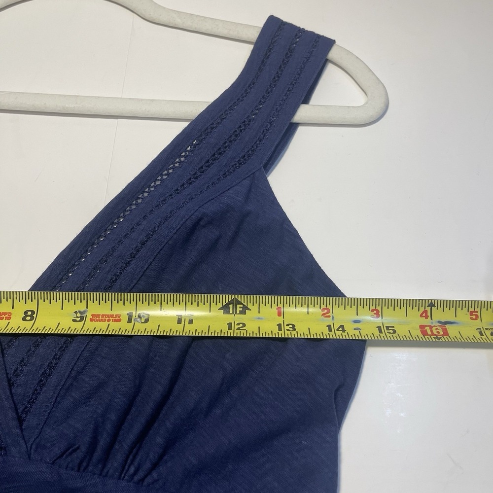 Tommy Bahama Arden Navy Sleeveless V-Neck Smoked Dress Size S Vacation Preppy - Picture 6 of 10